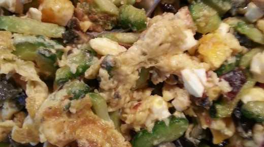 Bitter gourd stir fry egg mix preserved & salted