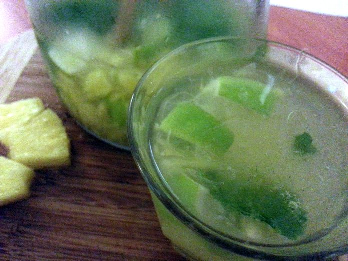 Pineapple Mojito straight up with ice.