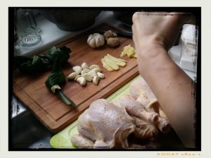 Recipe Hainan Chicken Rice; Season the chickens